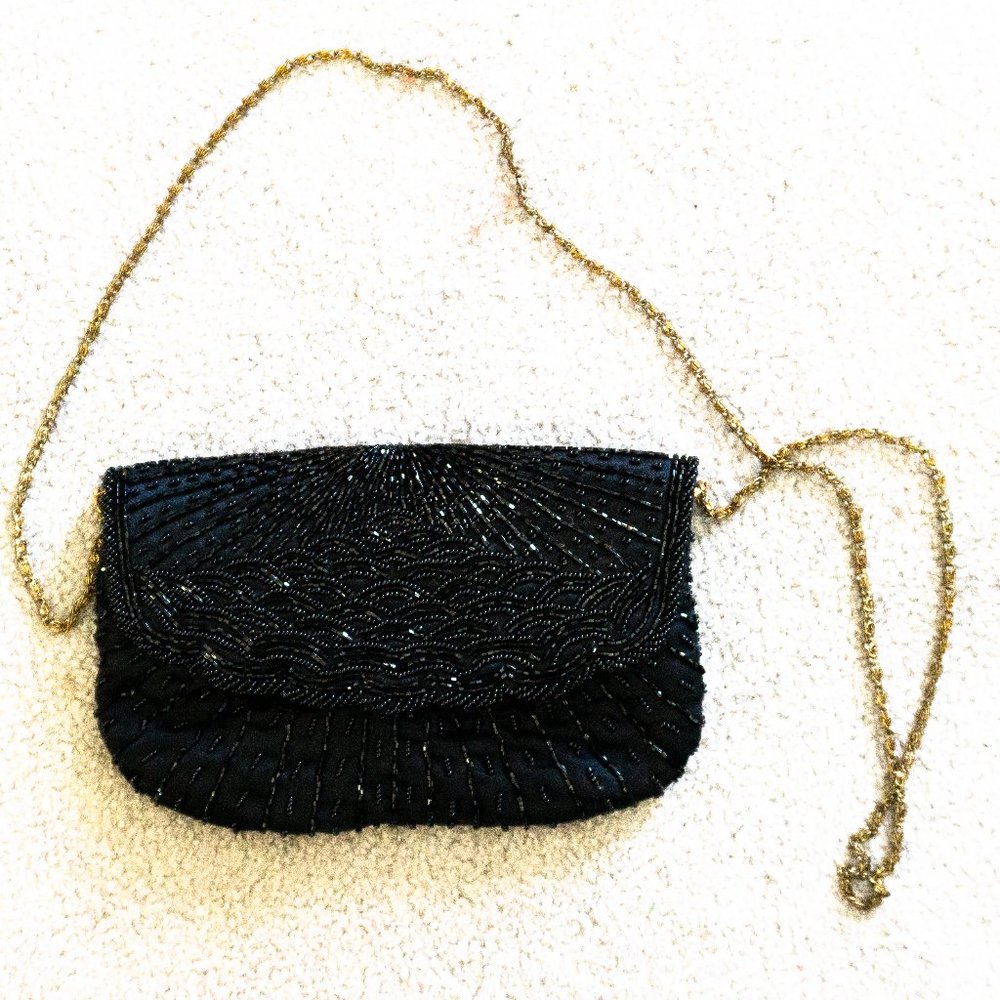 Vintage! Hand Beaded Cross Body Clutch